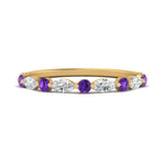 Load image into Gallery viewer, marquise-and-round-stacking-purple-topaz-ring-in-yellow-gold-FD9403BGVITOANGLE3-NL-YG.jpg
