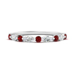 Load image into Gallery viewer, marquise-and-round-stacking-ruby-ring-in-white-gold-FD9403BGRUDRANGLE3-NL-WG.jpg
