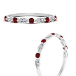 Load image into Gallery viewer, marquise-and-round-stacking-ruby-ring-in-white-gold-FD9403BGRUDRANGLE3-NL-WG.jpg
