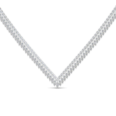 Marquise And Round Tennis Necklace
