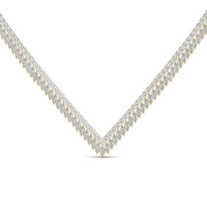 marquise-and-round-tennis-necklace-in-FD-NK10422-NL-YG