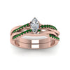 Load image into Gallery viewer, marquise-cut-Infinity-twist-diamond-matching-bridal-set-with-emerald-in-14K-rose-gold-FD8253MQGEMGR-NL-RG