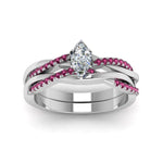 Load image into Gallery viewer, marquise-cut-Infinity-twist-diamond-matching-bridal-set-with-pink-sapphire-in-14K-white-gold-FD8253MQGSADRPI-NL-WG
