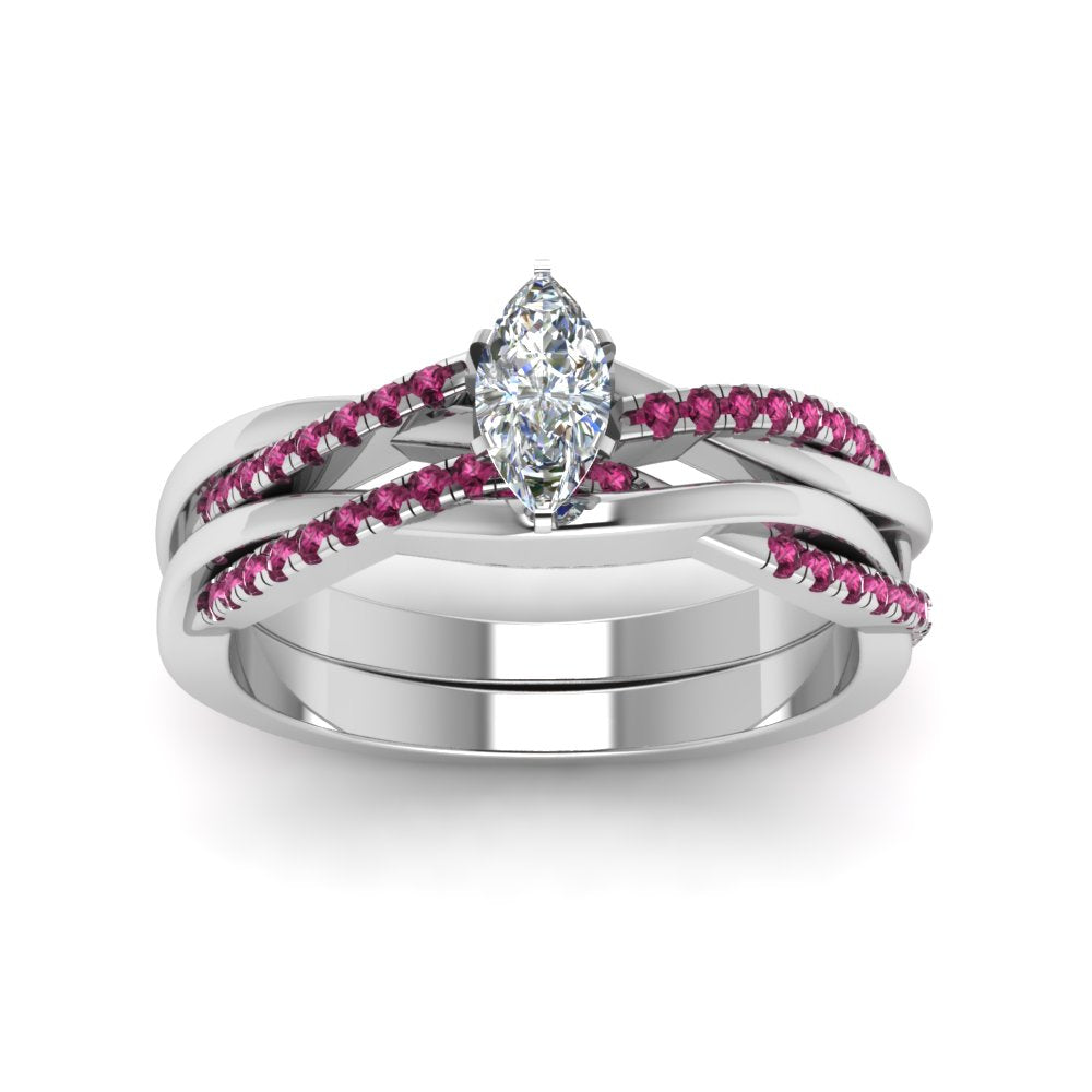 marquise-cut-Infinity-twist-diamond-matching-bridal-set-with-pink-sapphire-in-14K-white-gold-FD8253MQGSADRPI-NL-WG