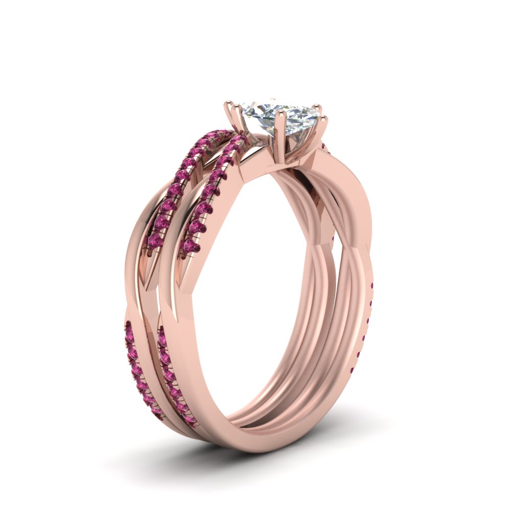 marquise-cut-Infinity-twist-diamond-matching-bridal-set-with-pink-sapphire-in-14K-rose-gold-FD8253MQGSADRPI-NL-RG