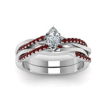 Load image into Gallery viewer, marquise-cut-Infinity-twist-diamond-matching-bridal-set-with-ruby-in-14K-white-gold-FD8253MQGRUDR-NL-WG

