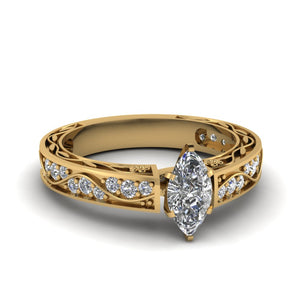 Antique Filigree Marquise Diamond Ring