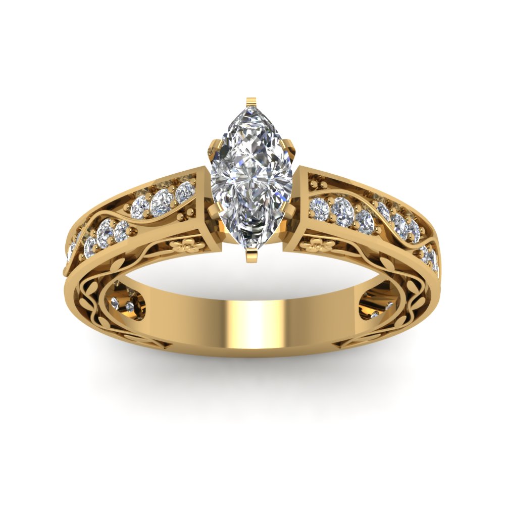 marquise-cut-antique-filigree-diamond-ring-in-14K-yellow-gold-FDENS3543MQRANGLE5-NL-YG