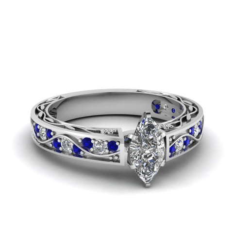 marquise-cut-antique-filigree-diamond-ring-with-blue-sapphire-in-950-platinum-FDENS3543MQRGSABL-NL-WG