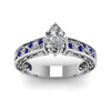 Load image into Gallery viewer, marquise-cut-antique-filigree-diamond-ring-with-blue-sapphire-in-950-platinum-FDENS3543MQRGSABLANGLE5-NL-WG_a8cad30d-7244-4bc8-a587-e084db31097c