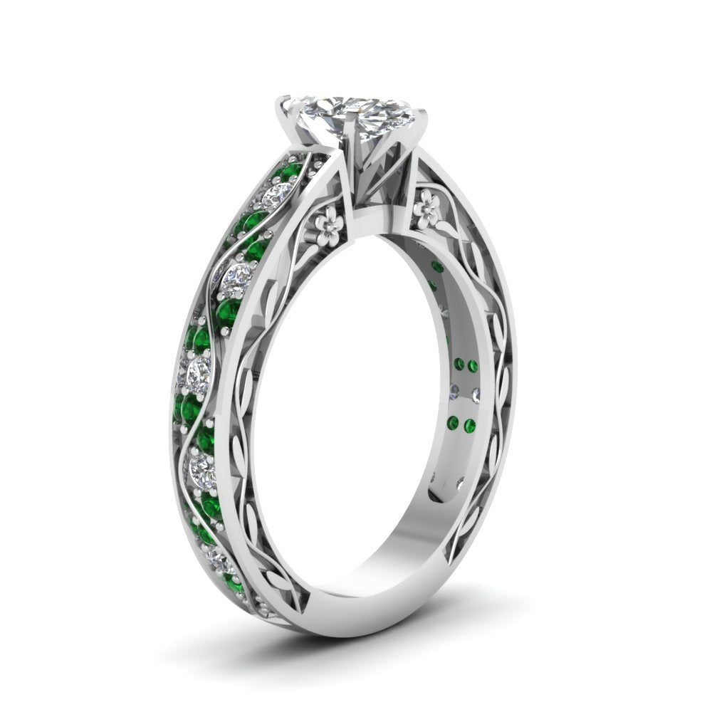 marquise-cut-antique-filigree-diamond-ring-with-emerald-in-14K-white-gold-FDENS3543MQRGEMGRANGLE2-NL-WG