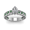Load image into Gallery viewer, marquise-cut-antique-filigree-diamond-ring-with-emerald-in-14K-white-gold-FDENS3543MQRGEMGRANGLE5-NL-WG_cd21b75e-47c4-41f1-8077-aaff8eabe9b5