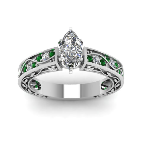 marquise-cut-antique-filigree-diamond-ring-with-emerald-in-950-platinum-FDENS3543MQRGEMGRANGLE5-NL-WG