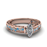 Load image into Gallery viewer, marquise-cut-antique-filigree-diamond-ring-with-ice-blue-topaz-in-14K-rose-gold-FDENS3543MQRGICBLTO-NL-RG