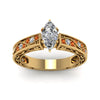 Load image into Gallery viewer, marquise-cut-antique-filigree-diamond-ring-with-orange-sapphire-in-14K-yellow-gold-FDENS3543MQRGSAORANGLE5-NL-YG_f3a4951c-05f8-429c-8605-f3843808eb72
