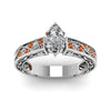 Load image into Gallery viewer, marquise-cut-antique-filigree-diamond-ring-with-orange-sapphire-in-950-platinum-FDENS3543MQRGSAORANGLE5-NL-WG_973082bf-4d4a-409a-8d85-61e7345bbbc7