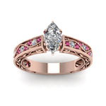 Load image into Gallery viewer, marquise-cut-antique-filigree-diamond-ring-with-pink-sapphire-in-14K-rose-gold-FDENS3543MQRGSADRPIANGLE5-NL-RG