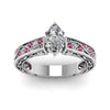 Load image into Gallery viewer, marquise-cut-antique-filigree-diamond-ring-with-pink-sapphire-in-14K-white-gold-FDENS3543MQRGSADRPIANGLE5-NL-WG_9574c8e2-95da-411b-8ef1-5116589e430a