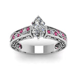 Load image into Gallery viewer, marquise-cut-antique-filigree-diamond-ring-with-pink-sapphire-in-950-platinum-FDENS3543MQRGSADRPIANGLE5-NL-WG
