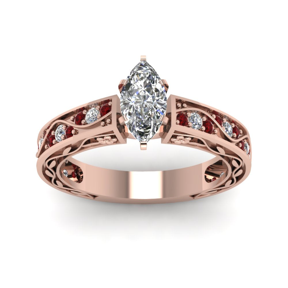 marquise-cut-antique-filigree-diamond-ring-with-ruby-in-14K-rose-gold-FDENS3543MQRGRUDRANGLE5-NL-RG