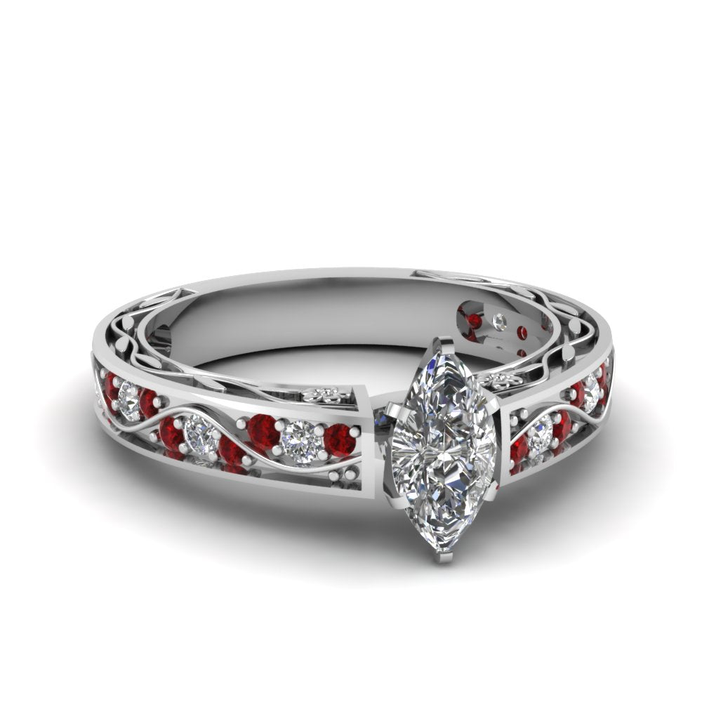 marquise-cut-antique-filigree-diamond-ring-with-ruby-in-14K-white-gold-FDENS3543MQRGRUDR-NL-WG