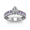 Load image into Gallery viewer, marquise-cut-antique-filigree-diamond-ring-with-violac-topaz-in-950-platinum-FDENS3543MQRGVITOANGLE5-NL-WG_9609a778-d649-4db5-bd99-c4b8ee847191