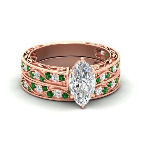marquise-cut-antique-filigree-emerald-bridal-ring-set-in-rose-gold-fdens3543mqgemgrsleep-nl-rg.jpg