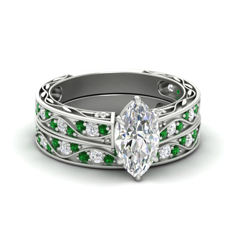 marquise-cut-antique-filigree-emerald-bridal-ring-set-in-white-gold-fdens3543mqgemgrsleep-nl-wg.jpg