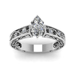 Load image into Gallery viewer, marquise-cut-antique-filigree-ring-with-black-diamond-in-14K-white-gold-FDENS3543MQRGBLACKANGLE5-NL-WG
