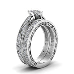 Load image into Gallery viewer, marquise-cut-antique-filigree-wedding-ring-set-in-white-gold-FDENS3543MQANGLE2-NL-WG.jpg