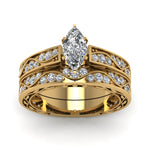 Load image into Gallery viewer, marquise-cut-antique-filigree-wedding-ring-set-in-yellow-gold-FDENS3543MQANGLE5-NL-YG.jpg
