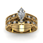 Load image into Gallery viewer, marquise-cut-antique-filigree-wedding-ring-set-with-black-diamond-in-yellow-gold-FDENS3543MQGBLACKANGLE5-NL-YG.jpg
