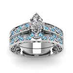 Load image into Gallery viewer, marquise-cut-antique-filigree-wedding-ring-set-with-ice-blue-topaz-in-white-gold-FDENS3543MQGICBLTOANGLE5-NL-WG.jpg
