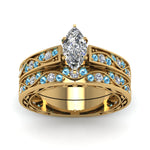 Load image into Gallery viewer, marquise-cut-antique-filigree-wedding-ring-set-with-ice-blue-topaz-in-yellow-gold-FDENS3543MQGICBLTOANGLE5-NL-YG.jpg
