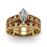 Load image into Gallery viewer, marquise-cut-antique-filigree-wedding-ring-set-with-ruby-in-yellow-gold-FDENS3543MQGRUDRANGLE5-NL-YG.jpg
