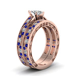 Load image into Gallery viewer, marquise-cut-antique-filigree-wedding-ring-set-with-sapphire-in-rose-gold-FDENS3543MQGSABLANGLE2-NL-RG.jpg