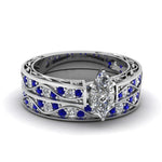 Load image into Gallery viewer, marquise-cut-antique-filigree-wedding-ring-set-with-sapphire-in-white-gold-FDENS3543MQGSABL-NL-WG.jpg