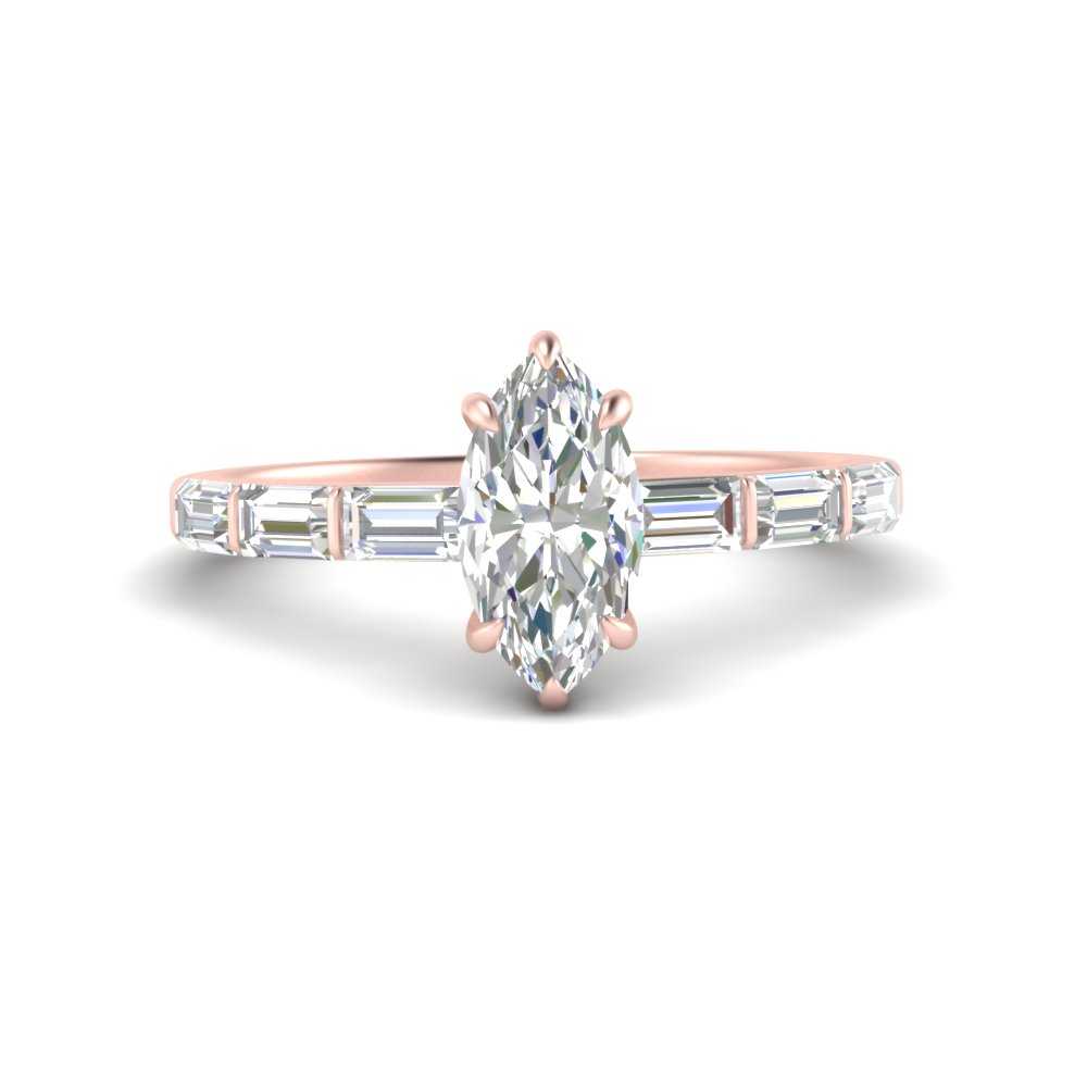 Marquise Cut Thin Engagement Ring For Her
