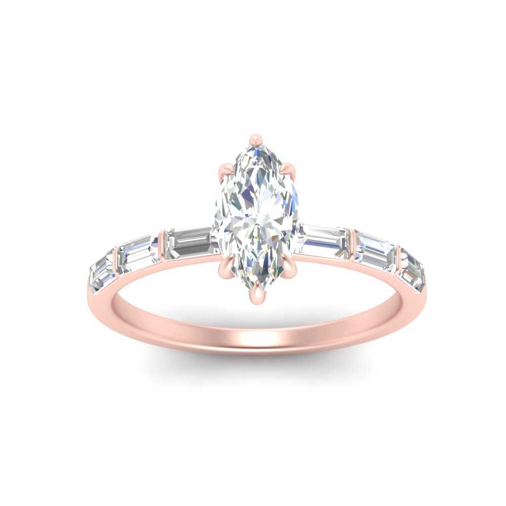 Marquise Cut Thin Engagement Ring For Her