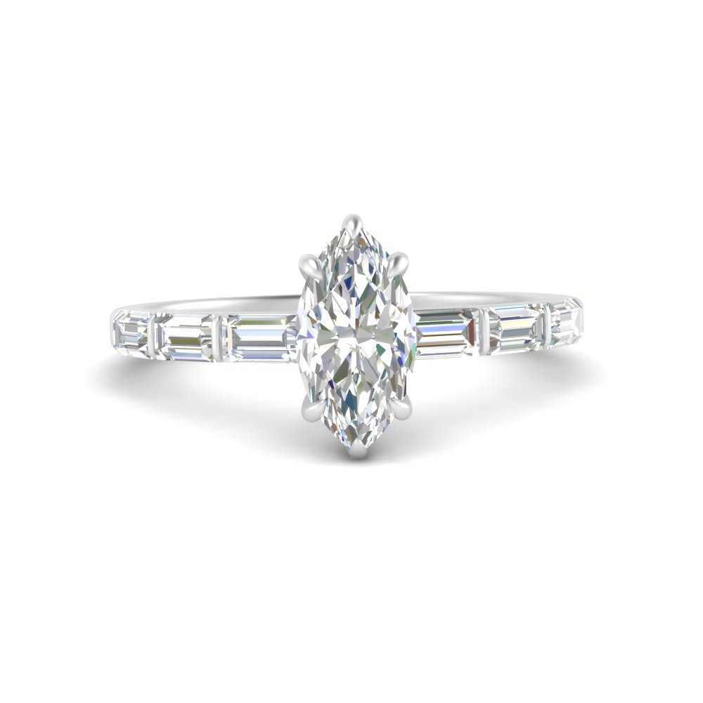Marquise Cut Thin Engagement Ring For Her