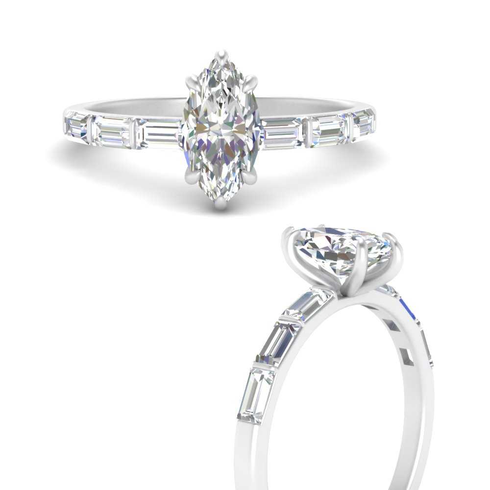 Marquise Cut Thin Engagement Ring For Her