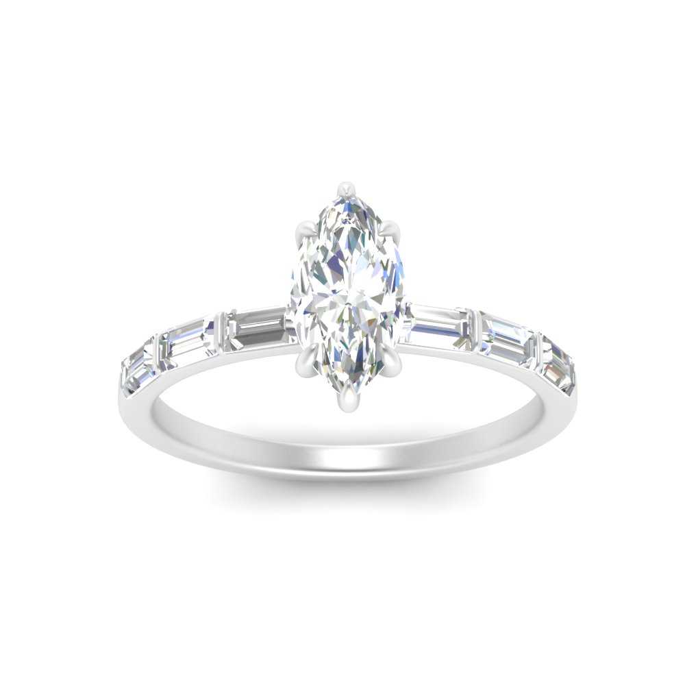Marquise Cut Thin Engagement Ring For Her