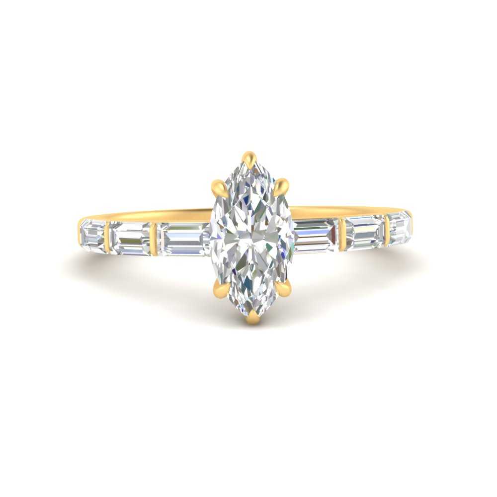 Marquise Cut Thin Engagement Ring For Her