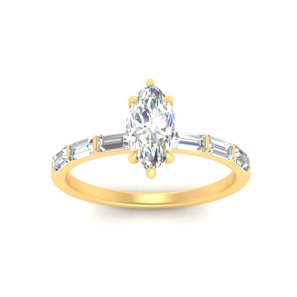 Marquise Cut Thin Engagement Ring For Her