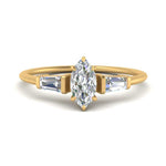 Load image into Gallery viewer, marquise-cut-bar-baguette-3-stone-diamond-engagement-ring-in-FDENS100MQR-NL-YG