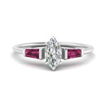 Load image into Gallery viewer, marquise-cut-bar-baguette-3-stone-pink-sapphire-engagement-ring-in-FDENS100MQRGSADRPI-NL-WG
