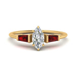 Load image into Gallery viewer, marquise-cut-bar-baguette-3-stone-ruby-engagement-ring-in-FDENS100MQRGRUDR-NL-YG