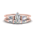 Thumbnail 1 - marquise-cut-bar-set-diamond-ring-with-matching-3-baguette-wedding-band-in-rose-gold-FDENS100MQ-NL-RG
