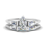 Load image into Gallery viewer, marquise-cut-bar-set-diamond-ring-with-matching-3-baguette-wedding-band-in-FDENS100MQ-NL-WG
