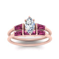 Thumbnail 8 - marquise-cut-bar-set-pink-sapphire-ring-with-matching-3-baguette-wedding-band-in-rose-gold-FDENS100MQGSADRPIANGLE5-NL-RG